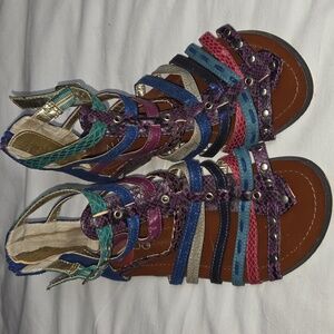 ALDO Multicolored Gladiator Sandals Women Shoes Size 37 7 Blue Purple Pink Green